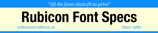 Rubicon Font Specifications